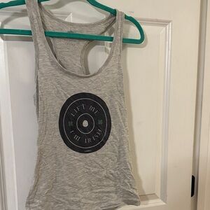 Casual Gray Tank Top with Irish Graphic